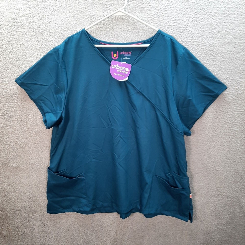 Urbane‎ Scrub Top Womens 3XL XXXL Blue Smock Nurse Medical Dental Veterinarian
